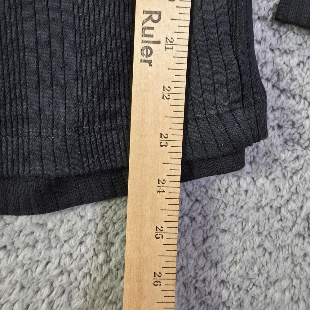 B.E. Womens Ribbed Turtleneck Top Black Long Sleeve Cotton Blend Size Small